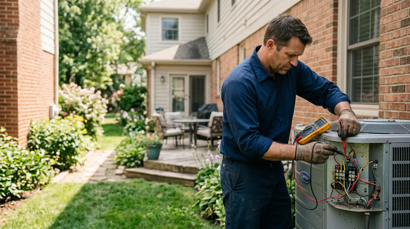 HVAC technician working near Pleasantville, PA
